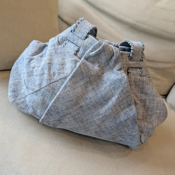 Diane Von Furstenburg Chambray hobo style bag - Picture 3 of 5